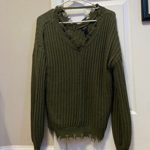 green soft sweater